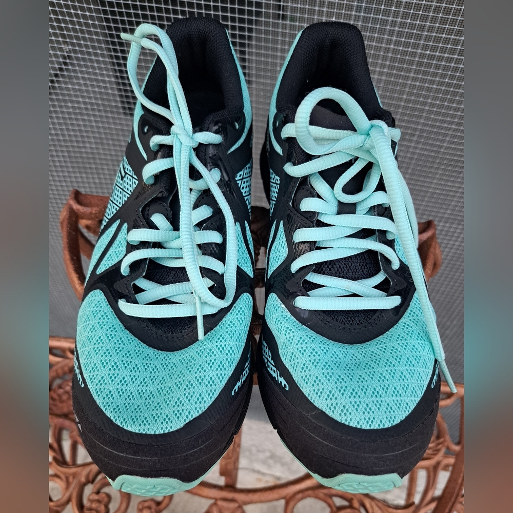 361° Fractal Teal and Black Athletic Shoes